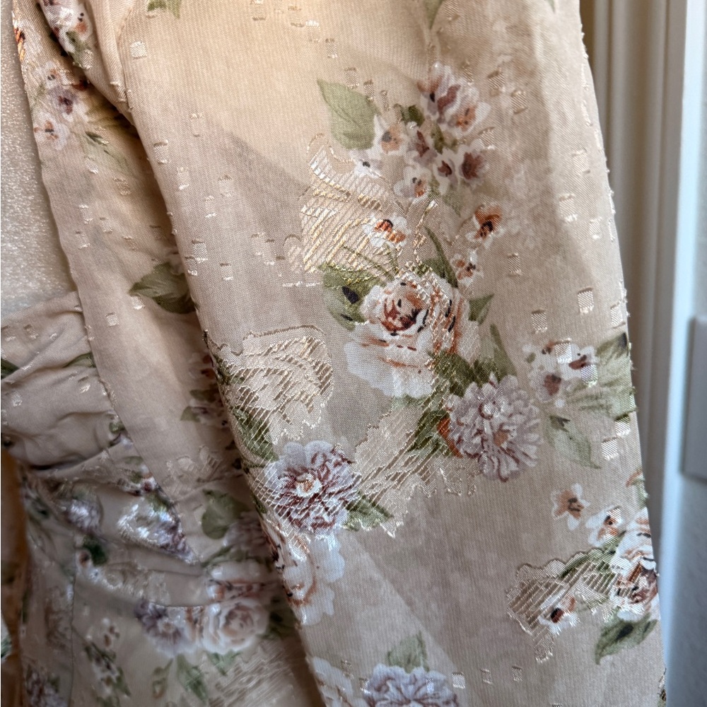 Altar'd State Floral Beige Long Sleeve Dress NWT - Picture 6 of 13